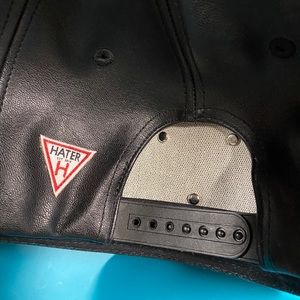 Hater black leather hat